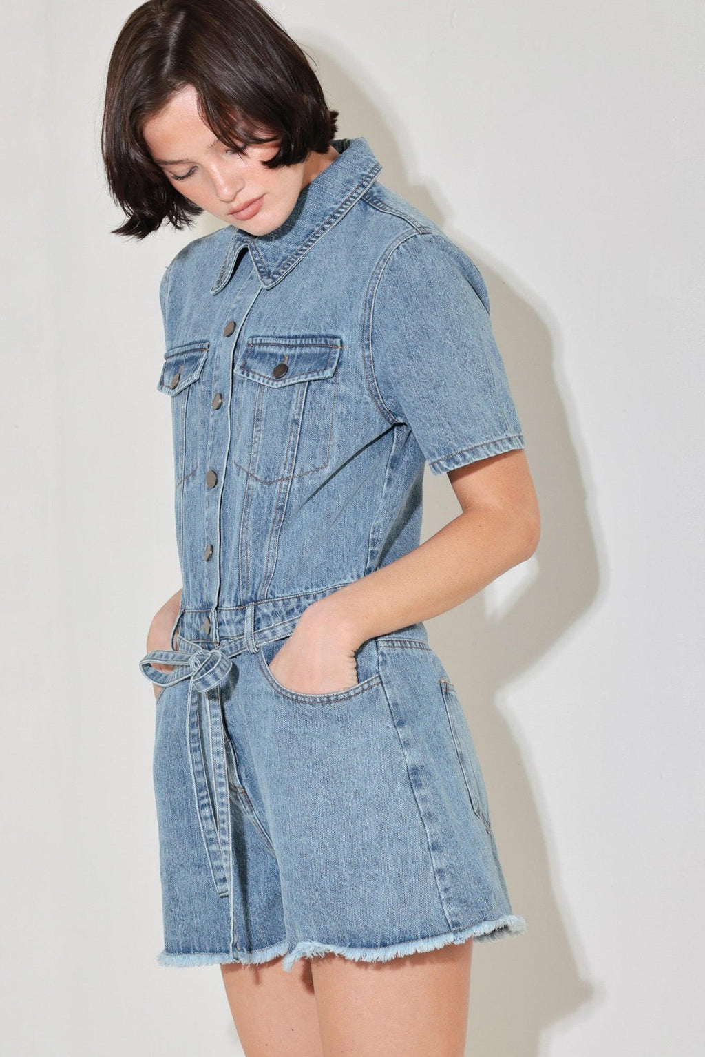 LAIDBACK LUXE DENIM ROMPER Flying Tomato
