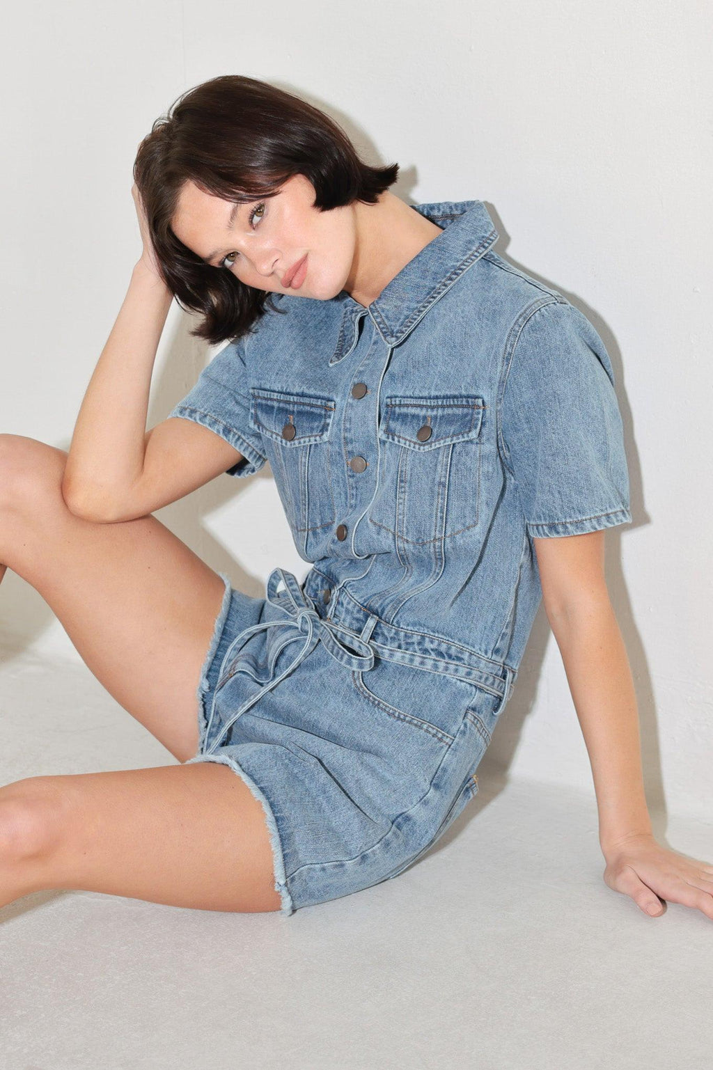 LAIDBACK LUXE DENIM ROMPER Flying Tomato