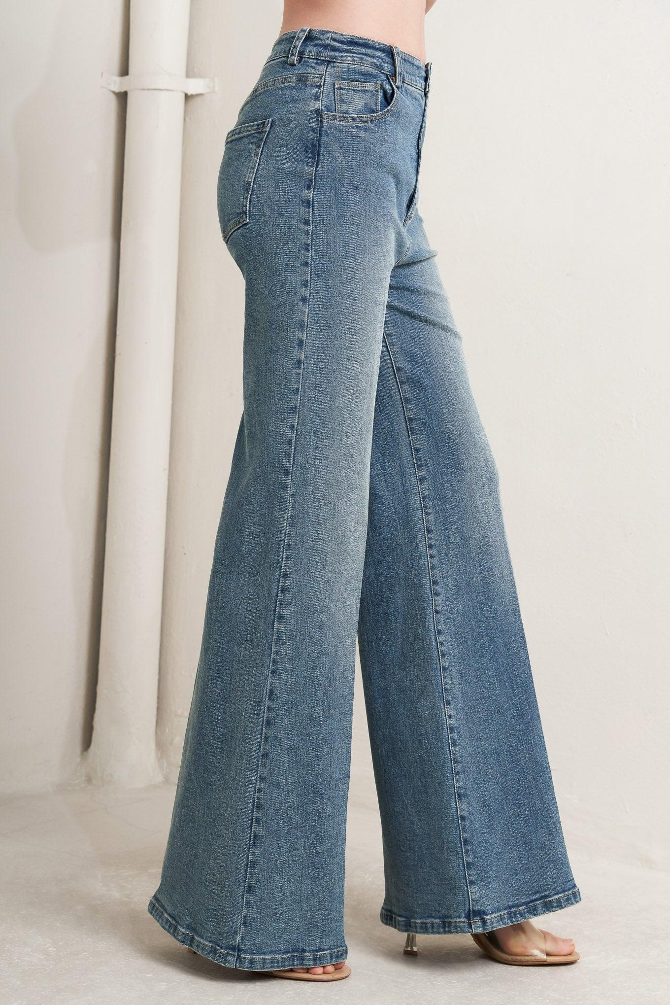 NO SECOND THOUGHT WASHED DENIM PANTS Flying Tomato