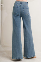 NO SECOND THOUGHT WASHED DENIM PANTS Flying Tomato