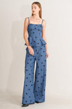 [PREORDER] MIDNIGHT POLKA WOVEN PANTS Flying Tomato