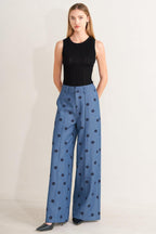 [PREORDER] MIDNIGHT POLKA WOVEN PANTS Flying Tomato