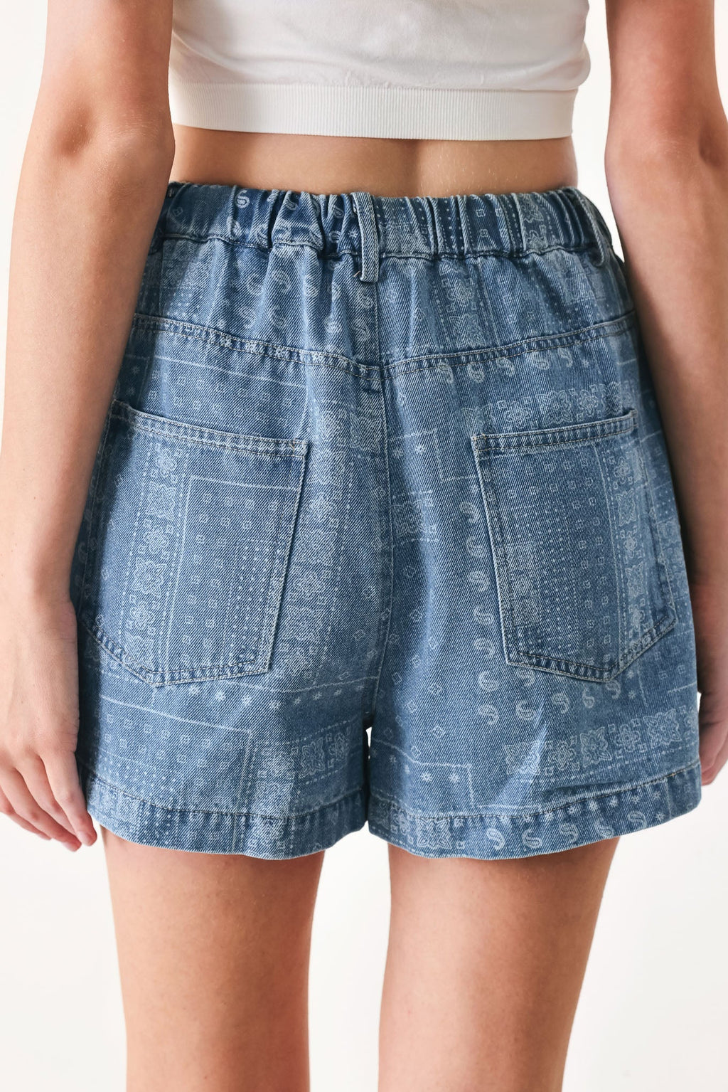 VINTAGE BANDANA DENIM SHORTS Flying Tomato