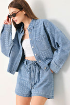 VINTAGE BANDANA DENIM SHORTS Flying Tomato
