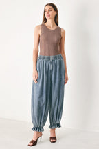 EASY VOLUME DENIM GENIE PANTS Flying Tomato