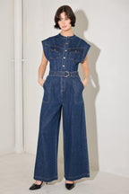 TRUE BLUE LOVE DENIM JUMPSUIT Flying Tomato