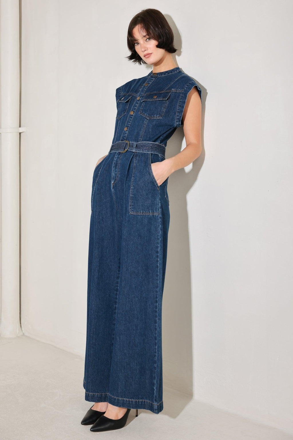 TRUE BLUE LOVE DENIM JUMPSUIT Flying Tomato