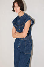 TRUE BLUE LOVE DENIM JUMPSUIT Flying Tomato