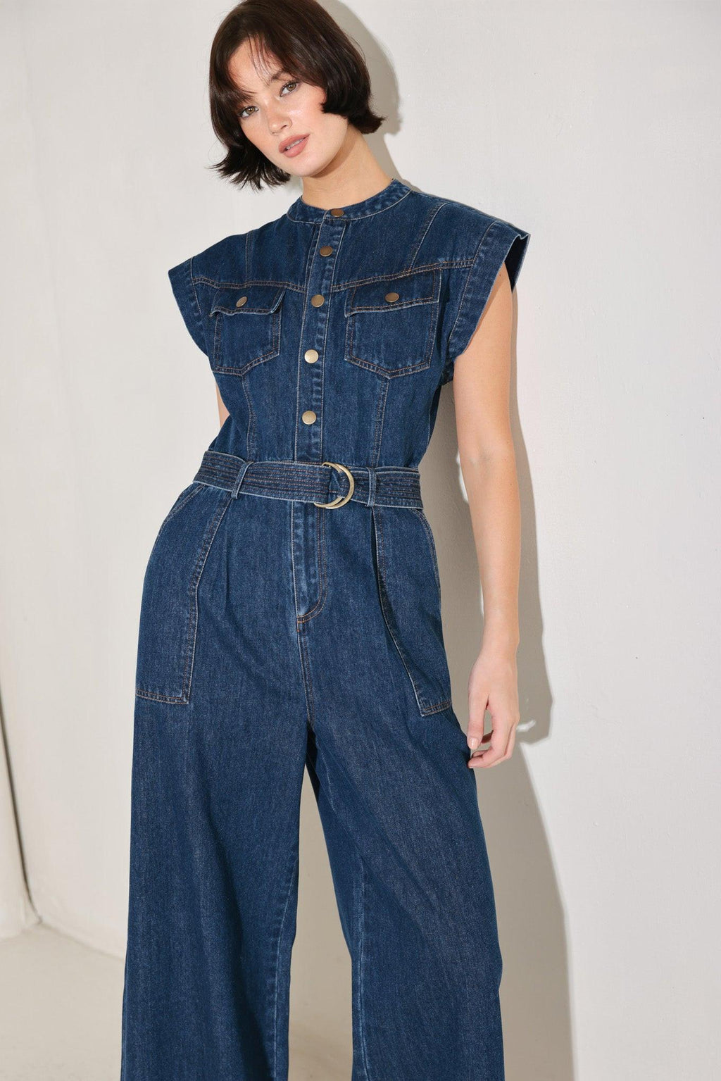 TRUE BLUE LOVE DENIM JUMPSUIT Flying Tomato
