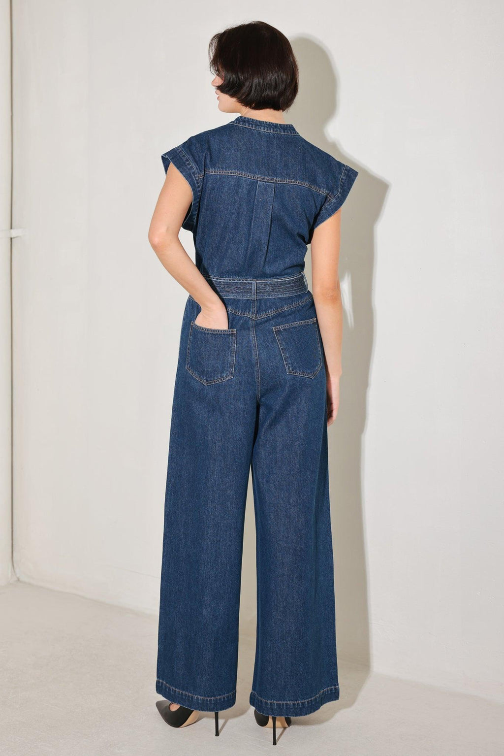 TRUE BLUE LOVE DENIM JUMPSUIT Flying Tomato