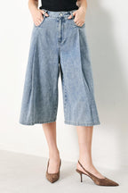 [PREORDER] SKY CHARMER DENIM CULOTTE PANTS Flying Tomato
