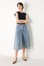 [PREORDER] SKY CHARMER DENIM CULOTTE PANTS Flying Tomato