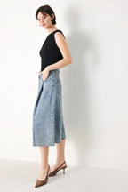 [PREORDER] SKY CHARMER DENIM CULOTTE PANTS Flying Tomato