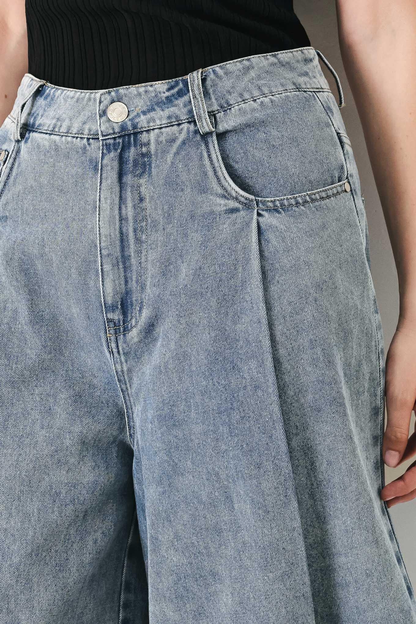 [PREORDER] SKY CHARMER DENIM CULOTTE PANTS Flying Tomato