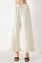 SUNDAY SOFT FLOW WOVEN CULOTTE PANTS Flying Tomato