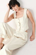 SUNDAY SOFT FLOW WOVEN CULOTTE PANTS Flying Tomato