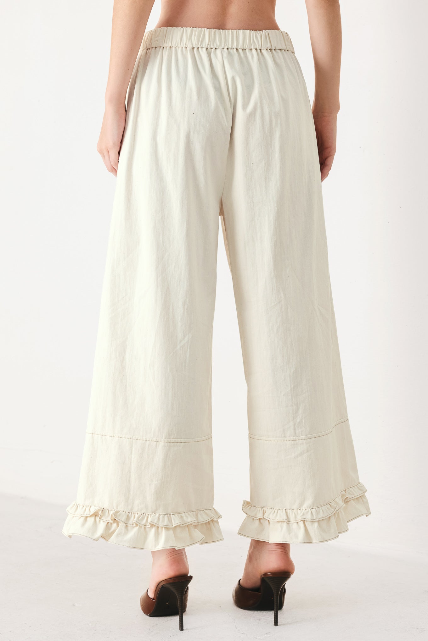 SUNDAY SOFT FLOW WOVEN CULOTTE PANTS Flying Tomato
