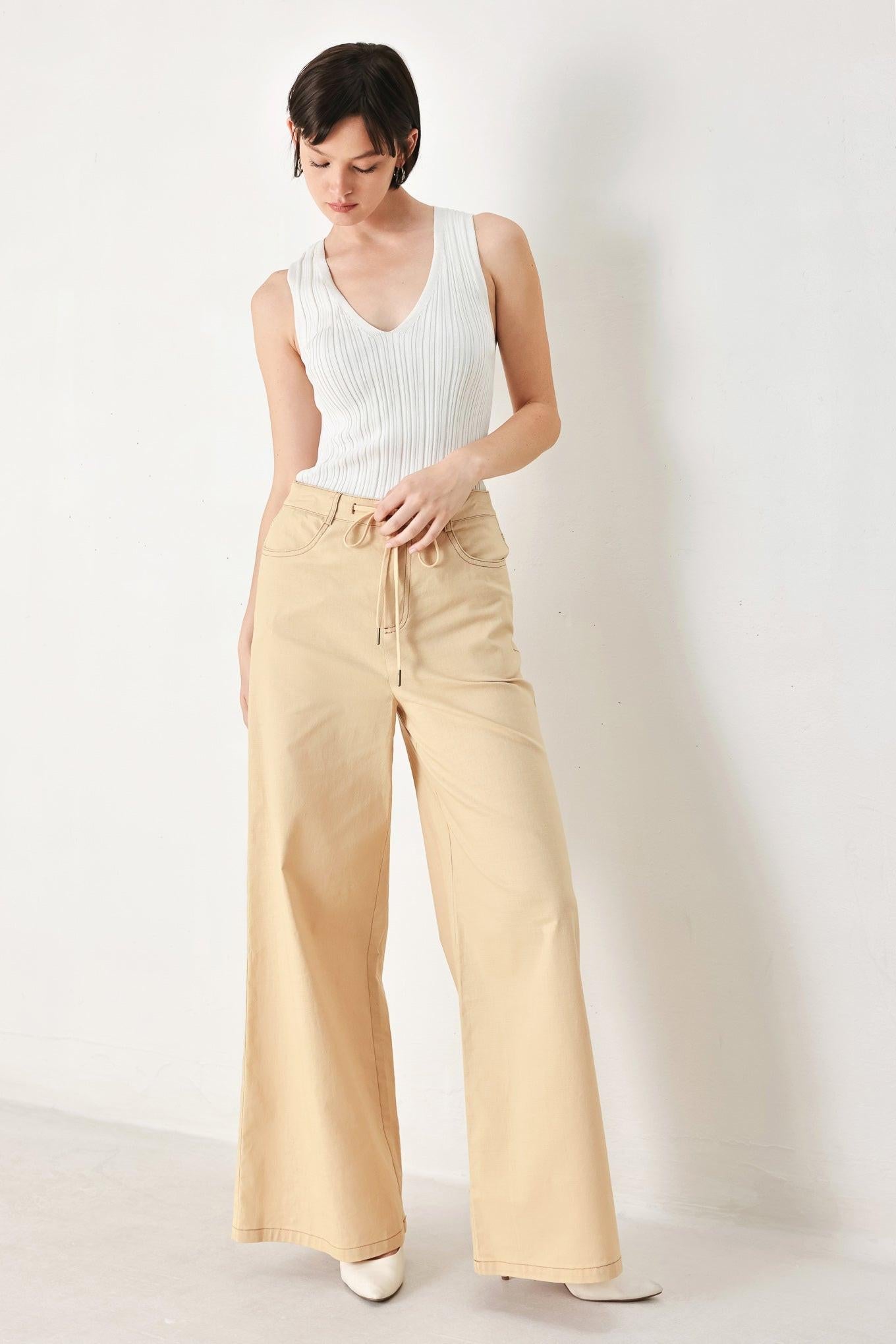 MODERN SAND WOVEN PANTS Flying Tomato