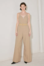 NEUTRAL GODDESS WOVEN JUMPSUIT Flying Tomato