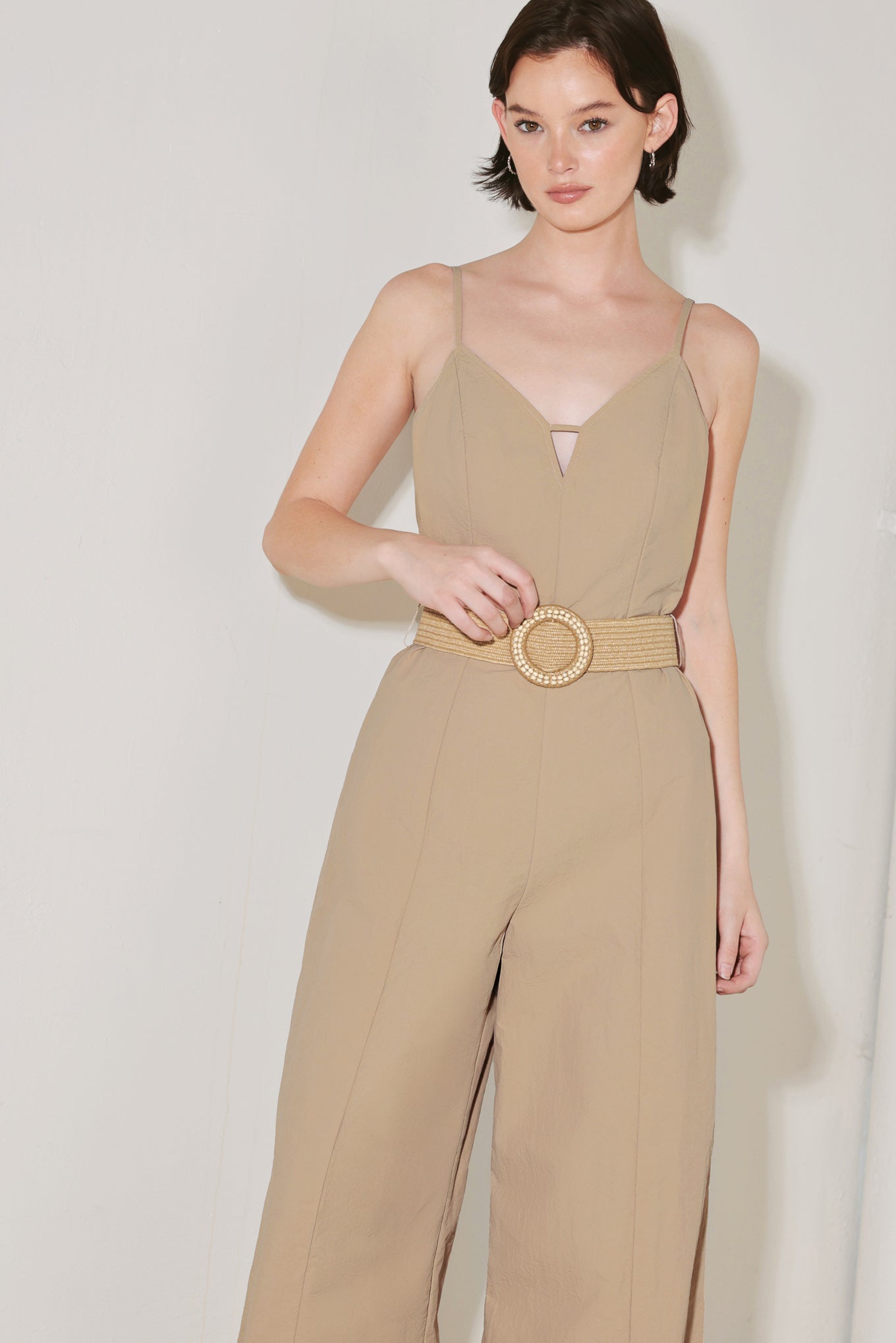 NEUTRAL GODDESS WOVEN JUMPSUIT Flying Tomato