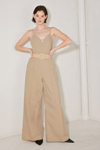 NEUTRAL GODDESS WOVEN JUMPSUIT Flying Tomato
