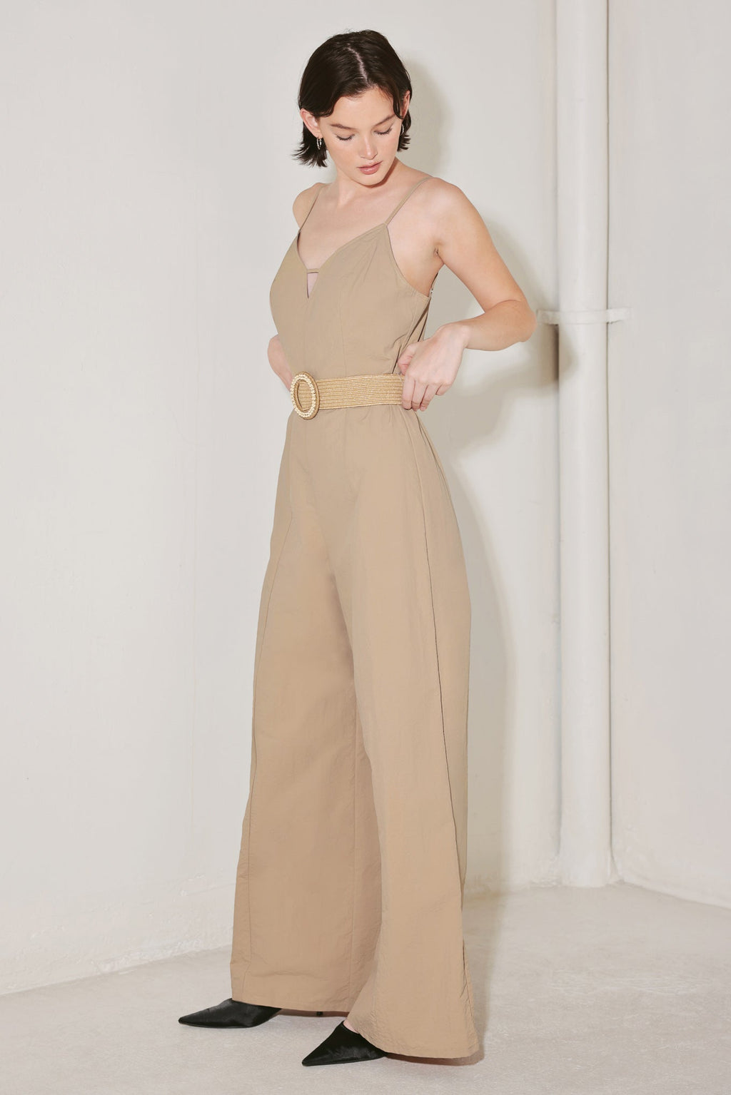 NEUTRAL GODDESS WOVEN JUMPSUIT Flying Tomato