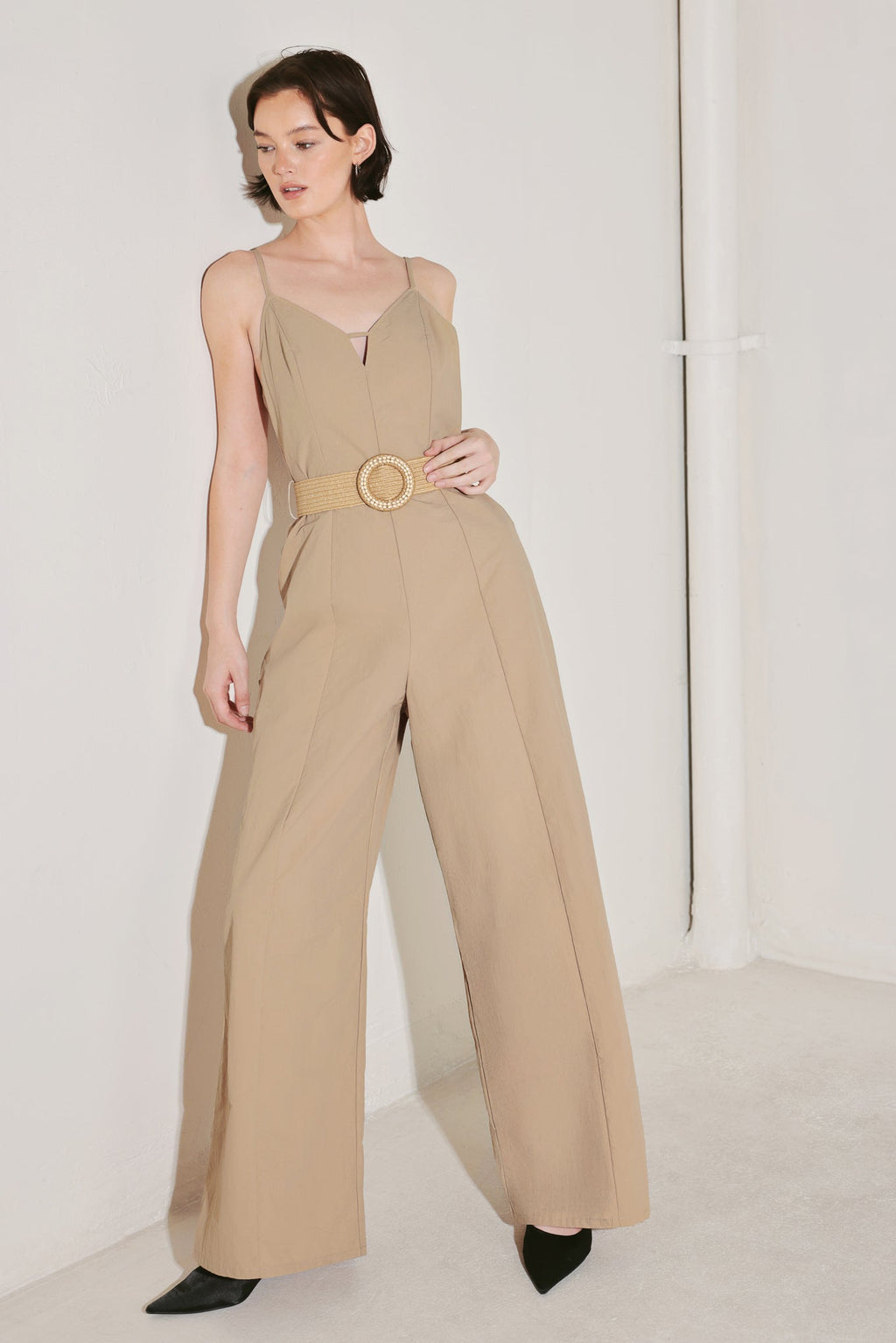 NEUTRAL GODDESS WOVEN JUMPSUIT Flying Tomato