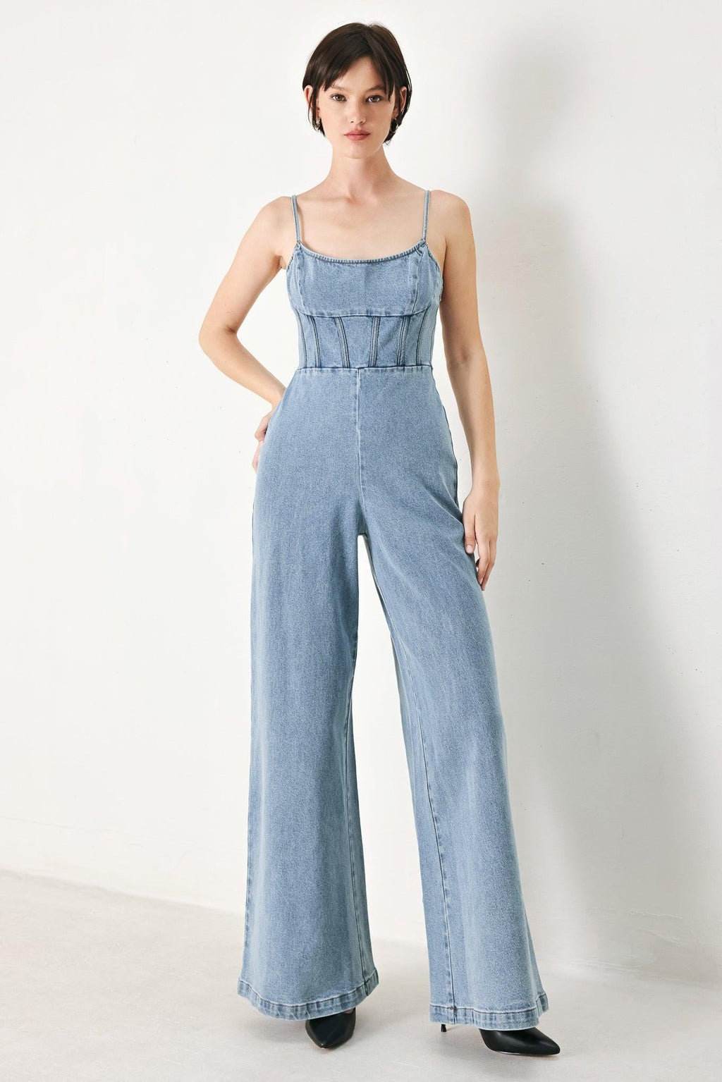 SKYLINE SWEETHEART DENIM JUMPSUIT Flying Tomato