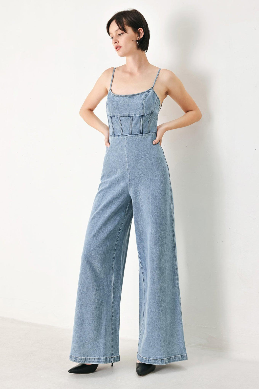SKYLINE SWEETHEART DENIM JUMPSUIT Flying Tomato