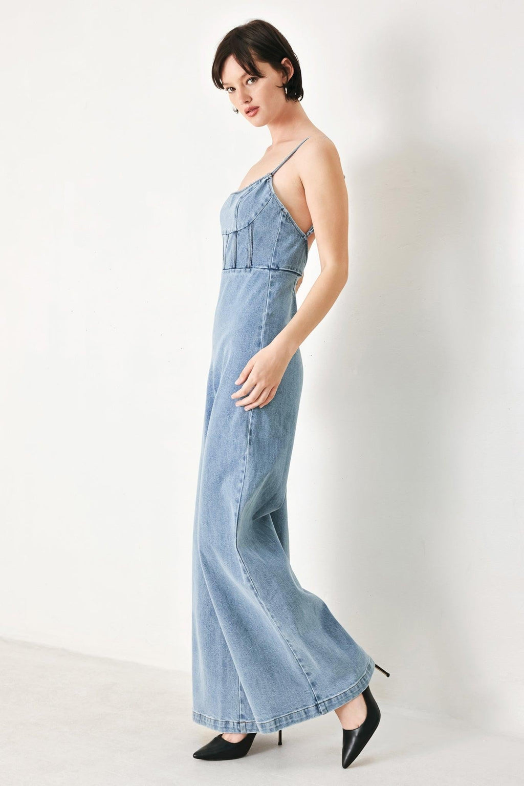 SKYLINE SWEETHEART DENIM JUMPSUIT Flying Tomato