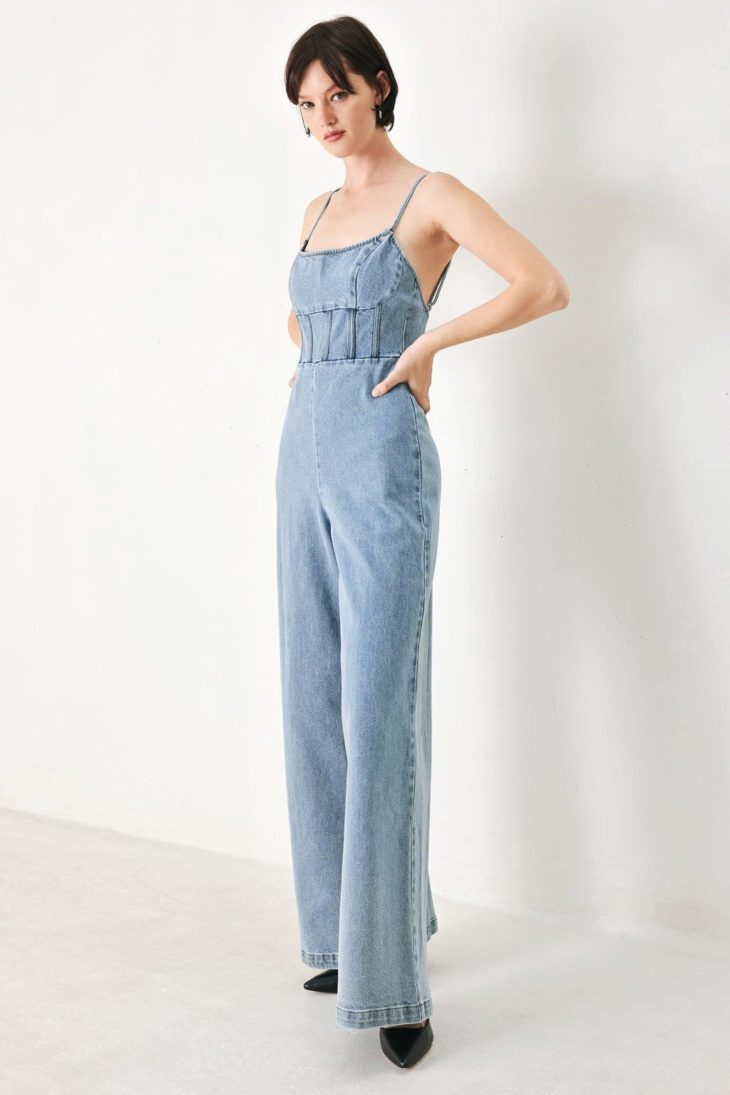 SKYLINE SWEETHEART DENIM JUMPSUIT Flying Tomato