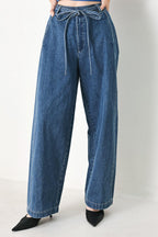 BLUE HONEY OVERSIZE DENIM PANTS Flying Tomato