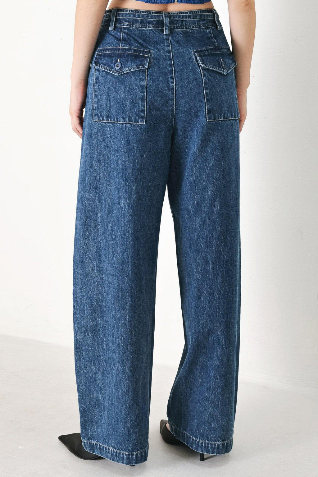 BLUE HONEY OVERSIZE DENIM PANTS Flying Tomato