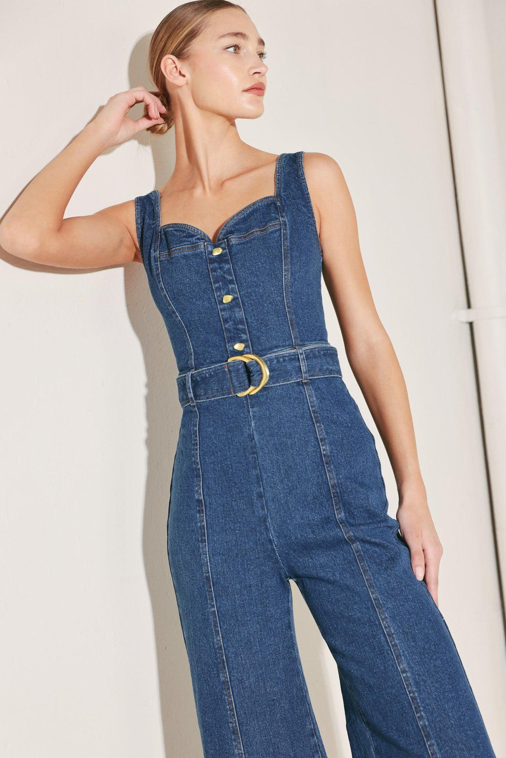 WESTSIDE GLAM DENIM JUMPSUIT Flying Tomato