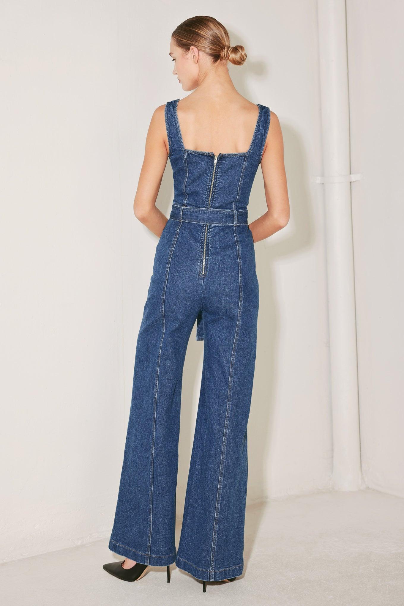 WESTSIDE GLAM DENIM JUMPSUIT Flying Tomato