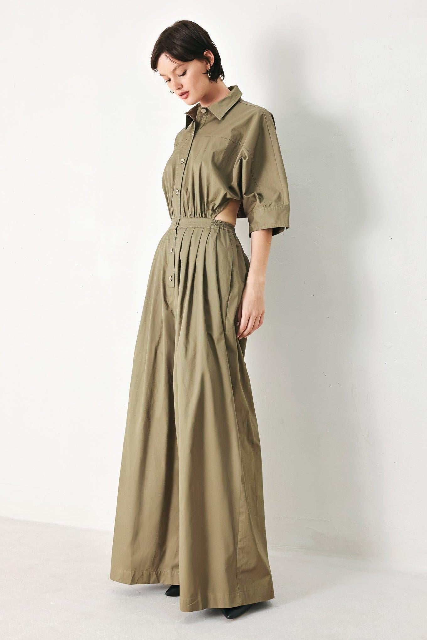 OLIVE DAYDREAM WOVEN JUMPSUIT Flying Tomato