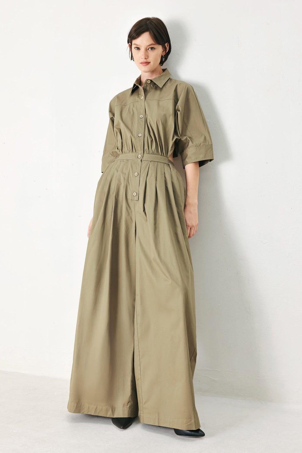 OLIVE DAYDREAM WOVEN JUMPSUIT Flying Tomato