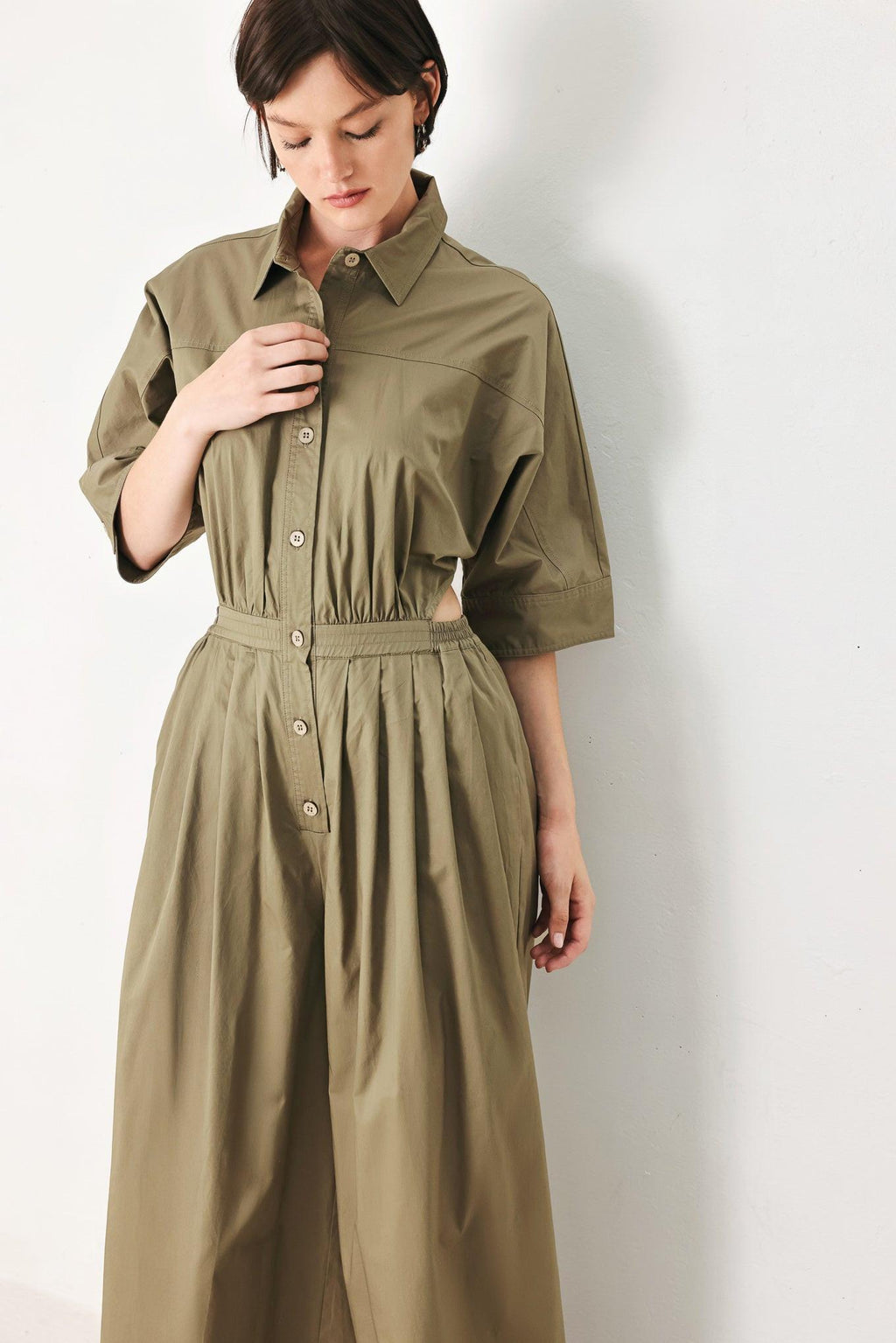 OLIVE DAYDREAM WOVEN JUMPSUIT Flying Tomato