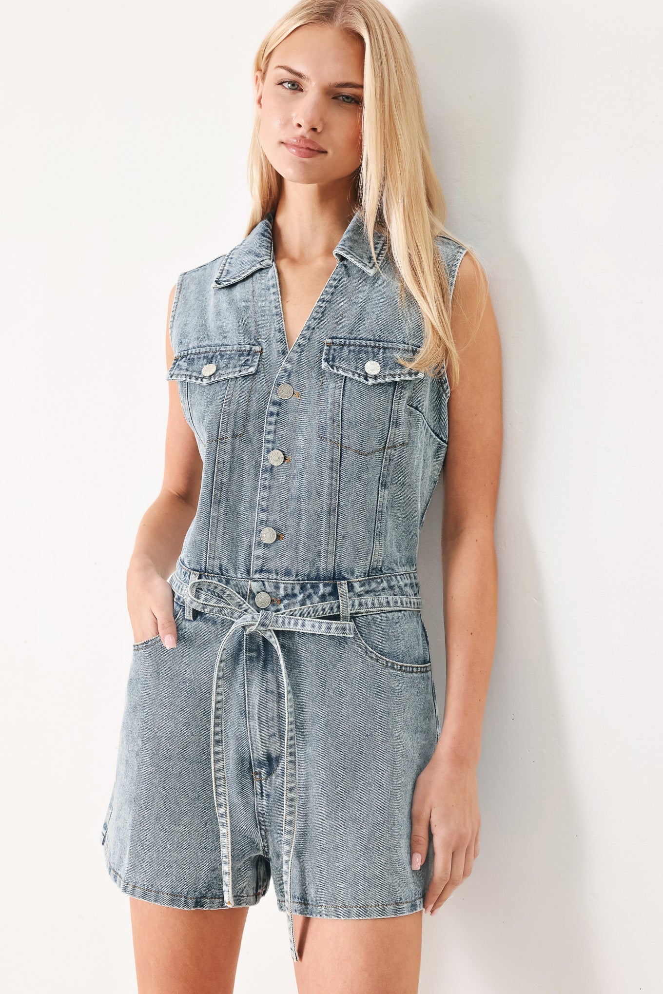 WEEKEND BLUE LOOK DENIM ROMPER Flying Tomato