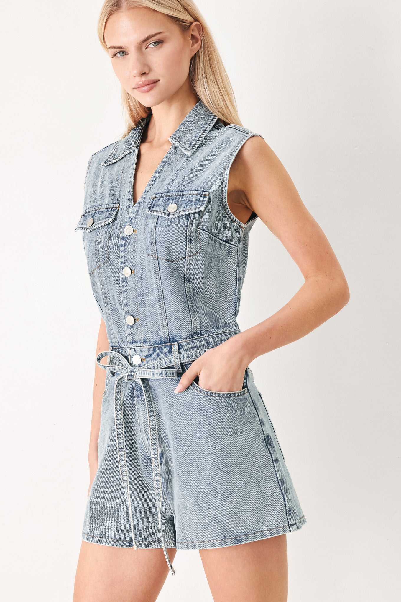 WEEKEND BLUE LOOK DENIM ROMPER Flying Tomato