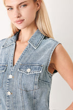 WEEKEND BLUE LOOK DENIM ROMPER Flying Tomato