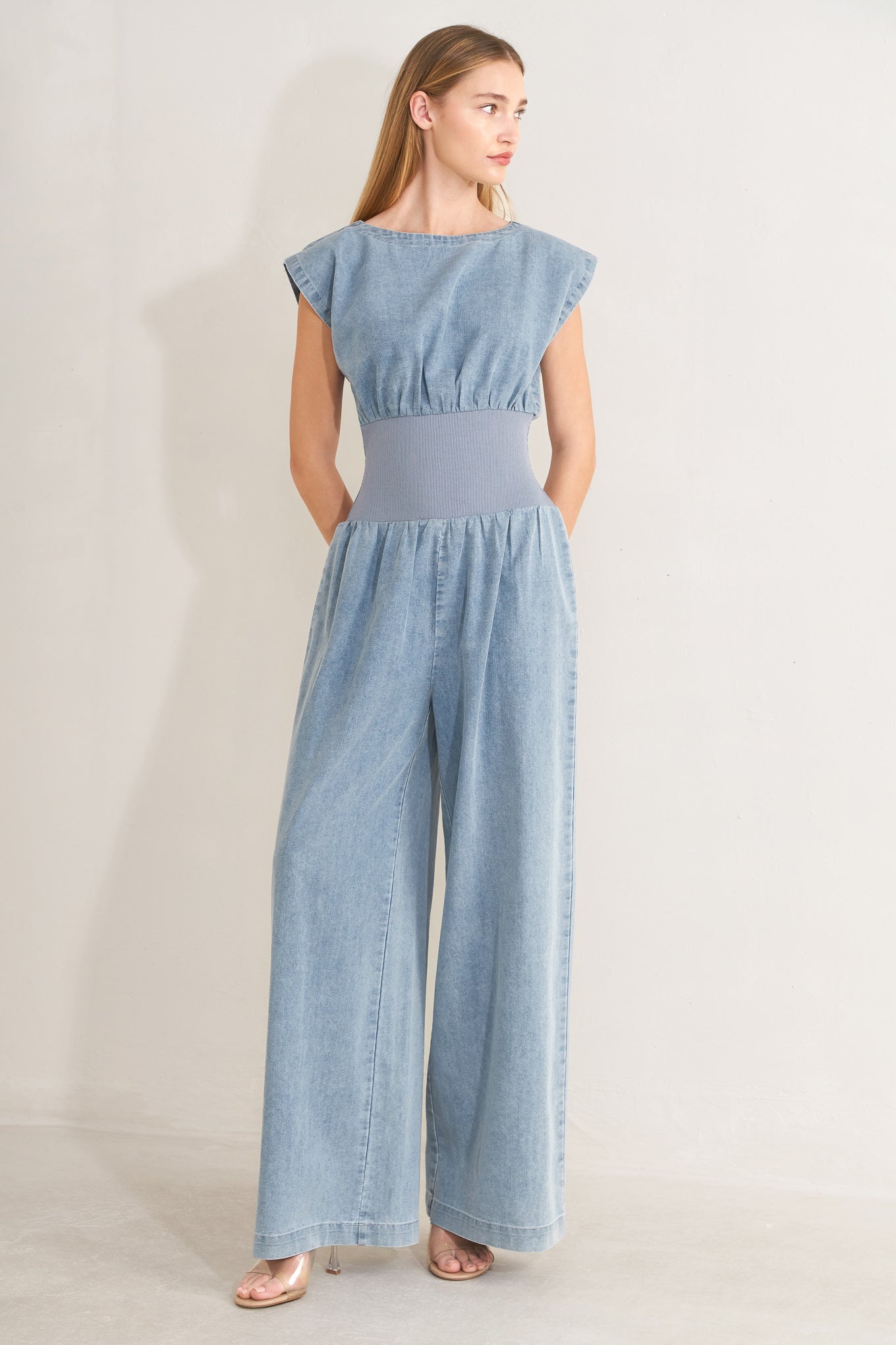 RUNNING IN DENIM JUMPSUIT Flying Tomato