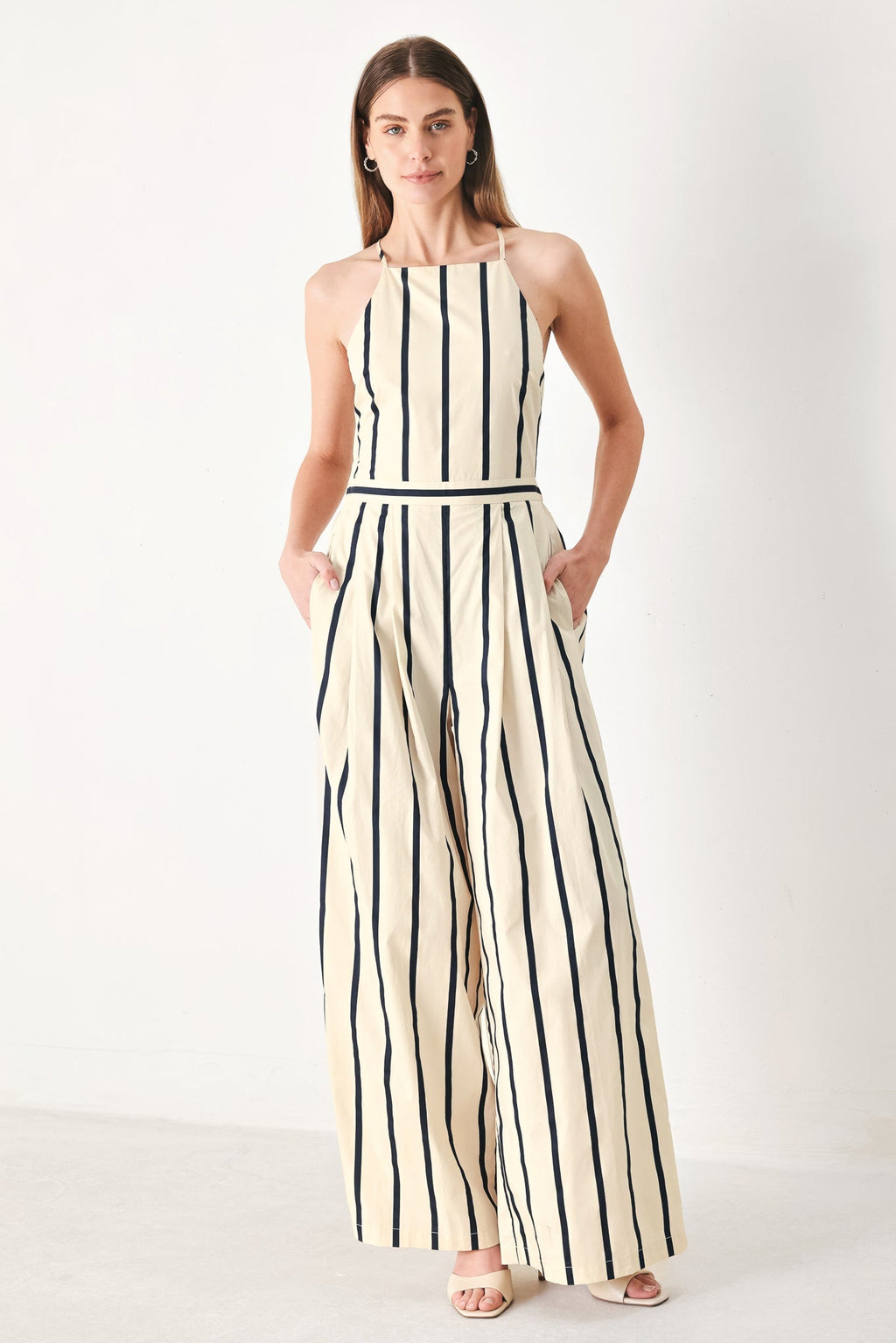 MONACO STRIPE WOVEN JUMPSUIT Flying Tomato