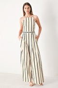 MONACO STRIPE WOVEN JUMPSUIT Flying Tomato