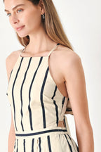 MONACO STRIPE WOVEN JUMPSUIT Flying Tomato