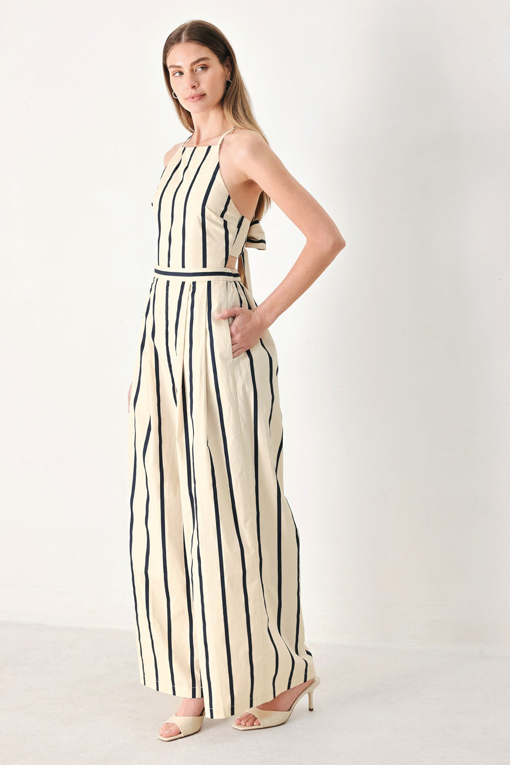 MONACO STRIPE WOVEN JUMPSUIT Flying Tomato