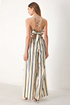 MONACO STRIPE WOVEN JUMPSUIT Flying Tomato