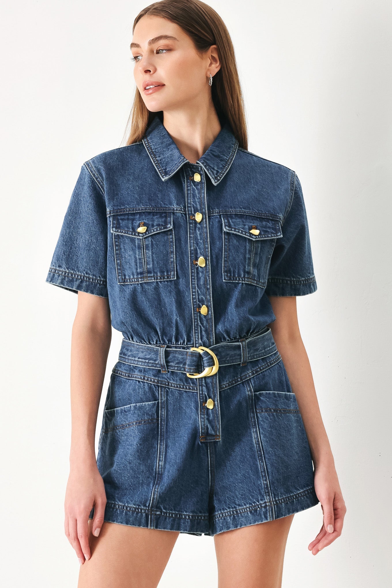 PLAY MODE DENIM ROMPER Flying Tomato