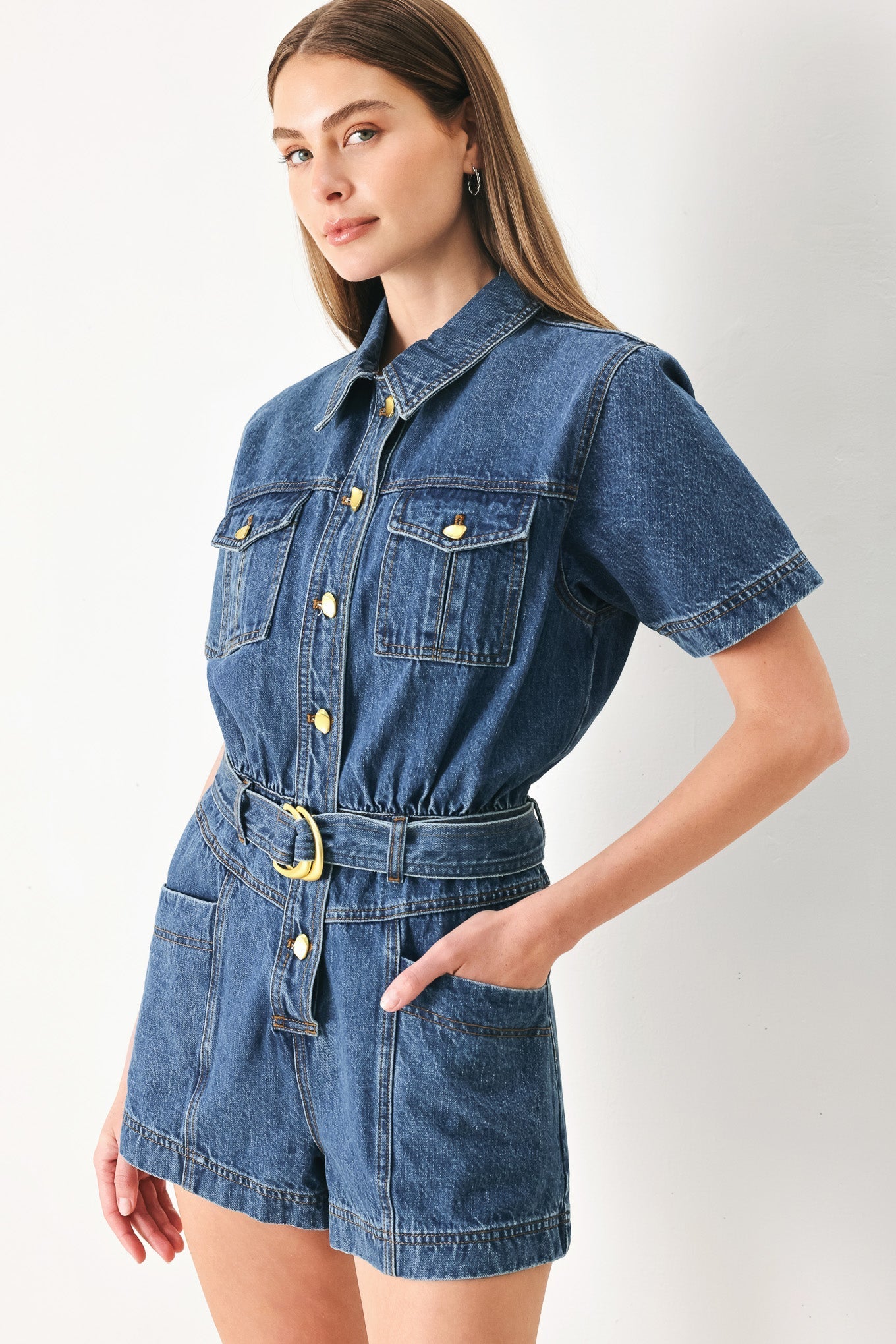 PLAY MODE DENIM ROMPER Flying Tomato