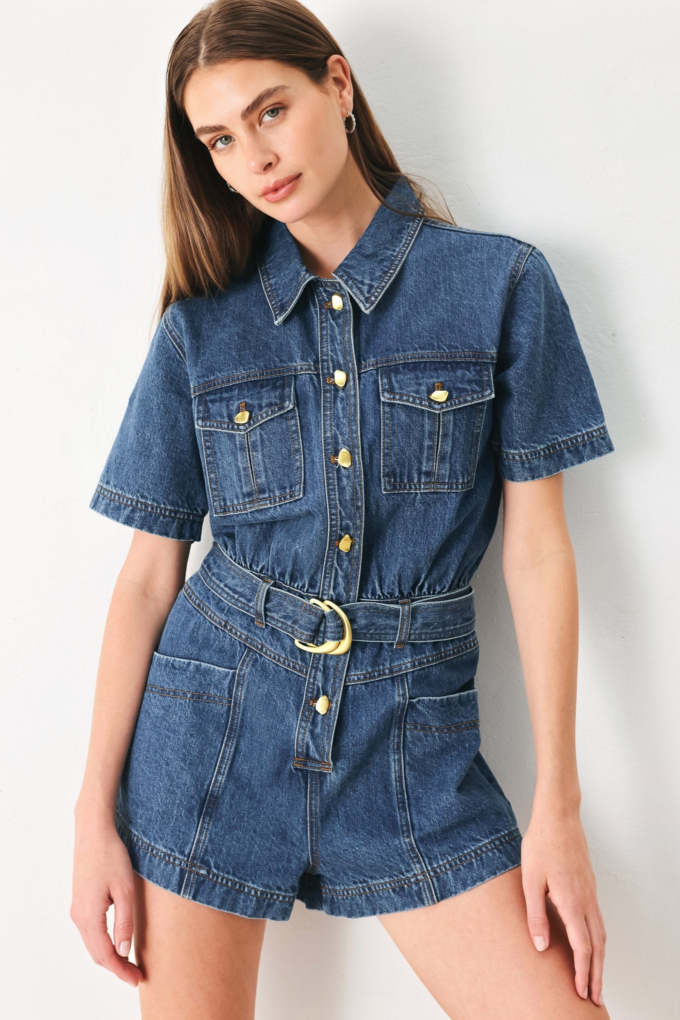 PLAY MODE DENIM ROMPER Flying Tomato